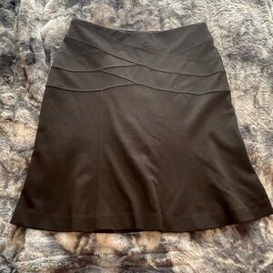 Alfani Black A-Line Skirt with Layered Waistband Detail